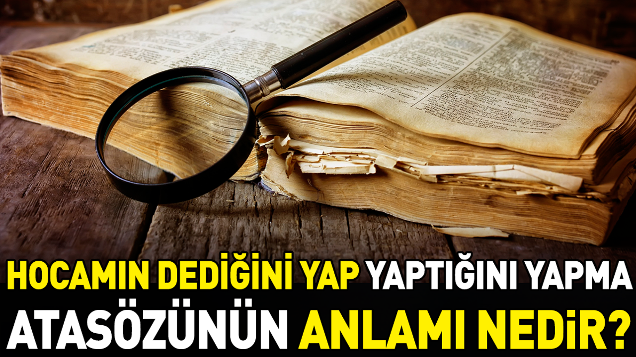 Hocamın dediğini yap yaptığını yapma atasözünün anlamı nedir?