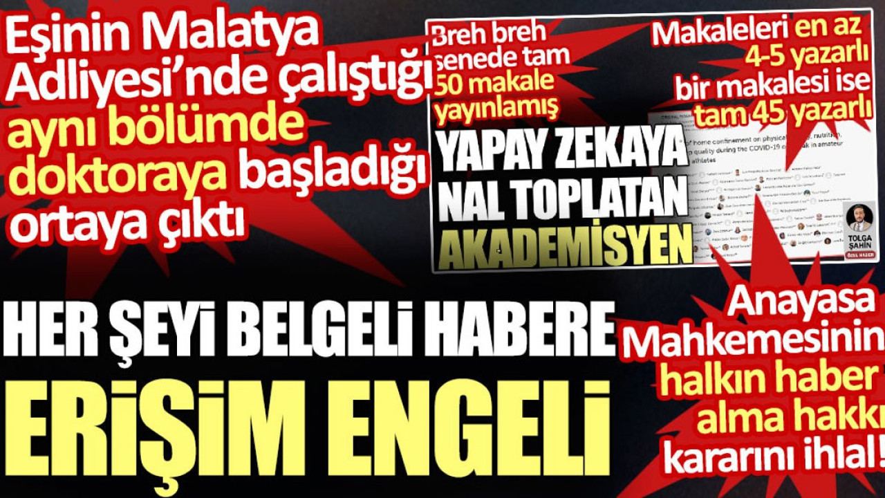 Her şeyi belgeli bir yılda 50 makale yazan akademisyen haberimize erişim engeli. Eşinin adliyede çalıştığı ortaya çıktı