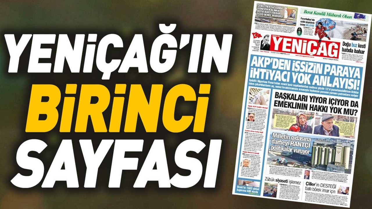 Yeniçağ Gazetesi'nin 1. sayfası (24 Şubat 2024)