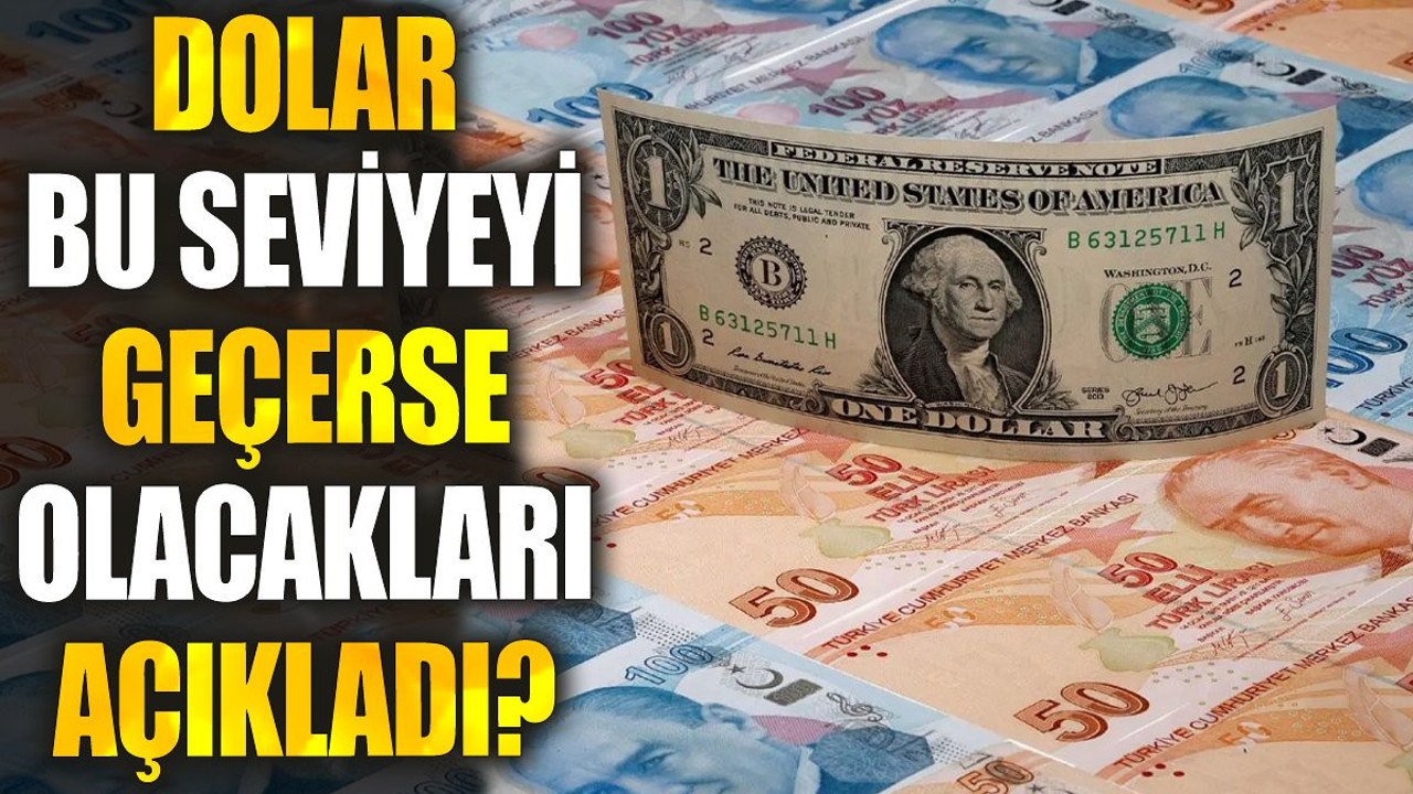 Dolar bu seviyeyi geçerse olacakları açıkladı?