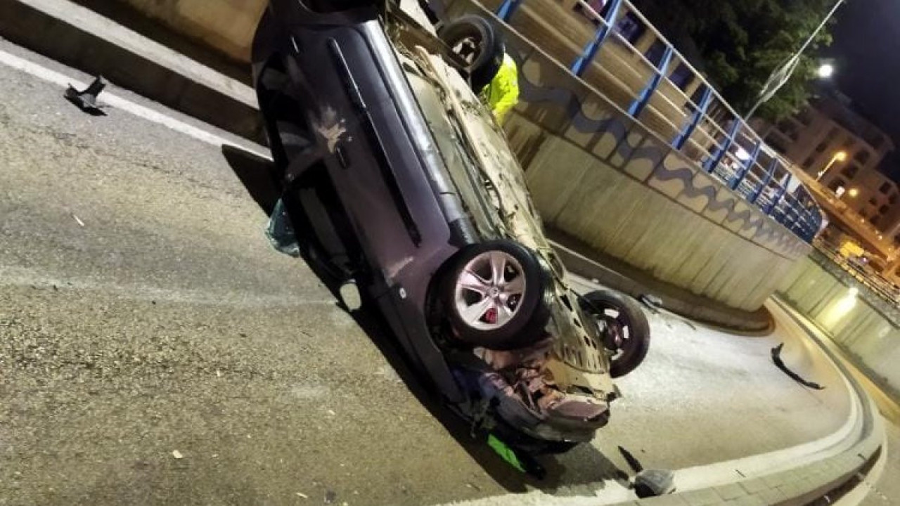 Elazığ'da otomobil takla attı: 1 yaralı (07 Mart 2024)