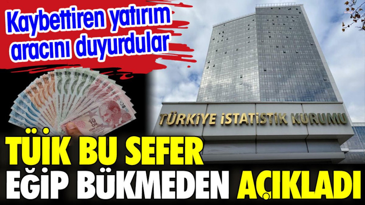 TÜİK bu sefer eğip bükmeden açıkladı. Kaybettiren yatırım aracını duyurdular