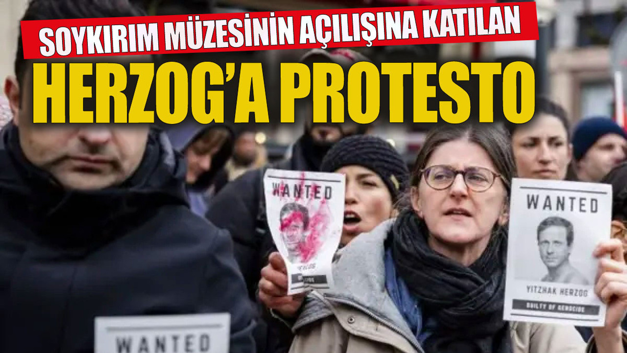 Amsterdam'da soykırım müzesinin açılışına katılan İsrail Cumhurbaşkanı Herzog'a protesto