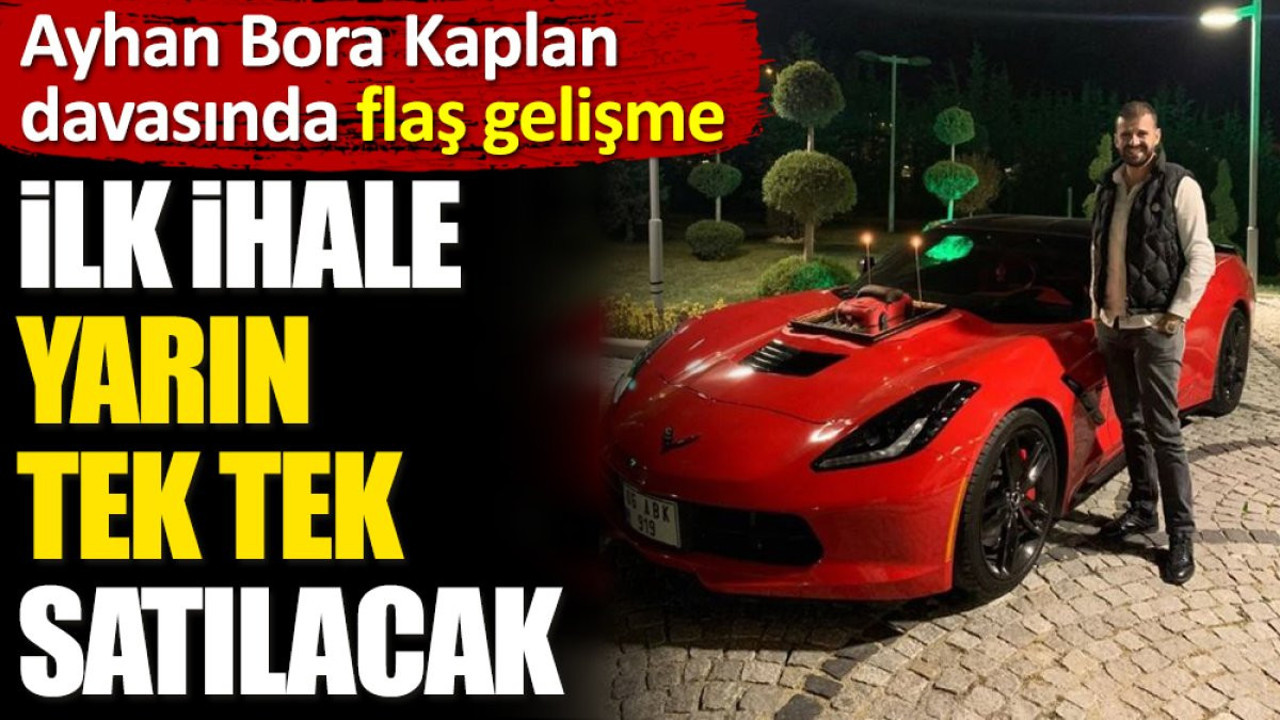 Ayhan Bora Kaplan davasında flaş gelişme. İlk ihale yarın tek tek satılacak