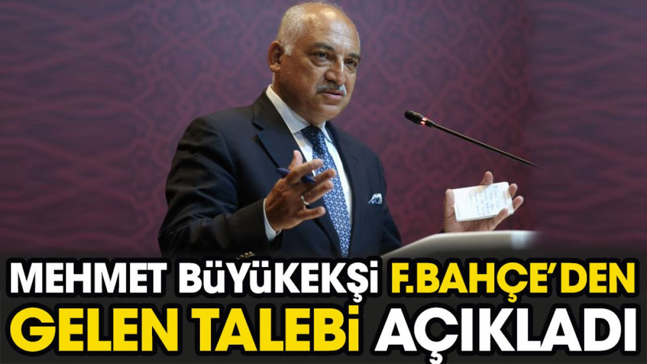 Mehmet Büyükekşi Fenerbahçe'den gelen talebi açıkladı
