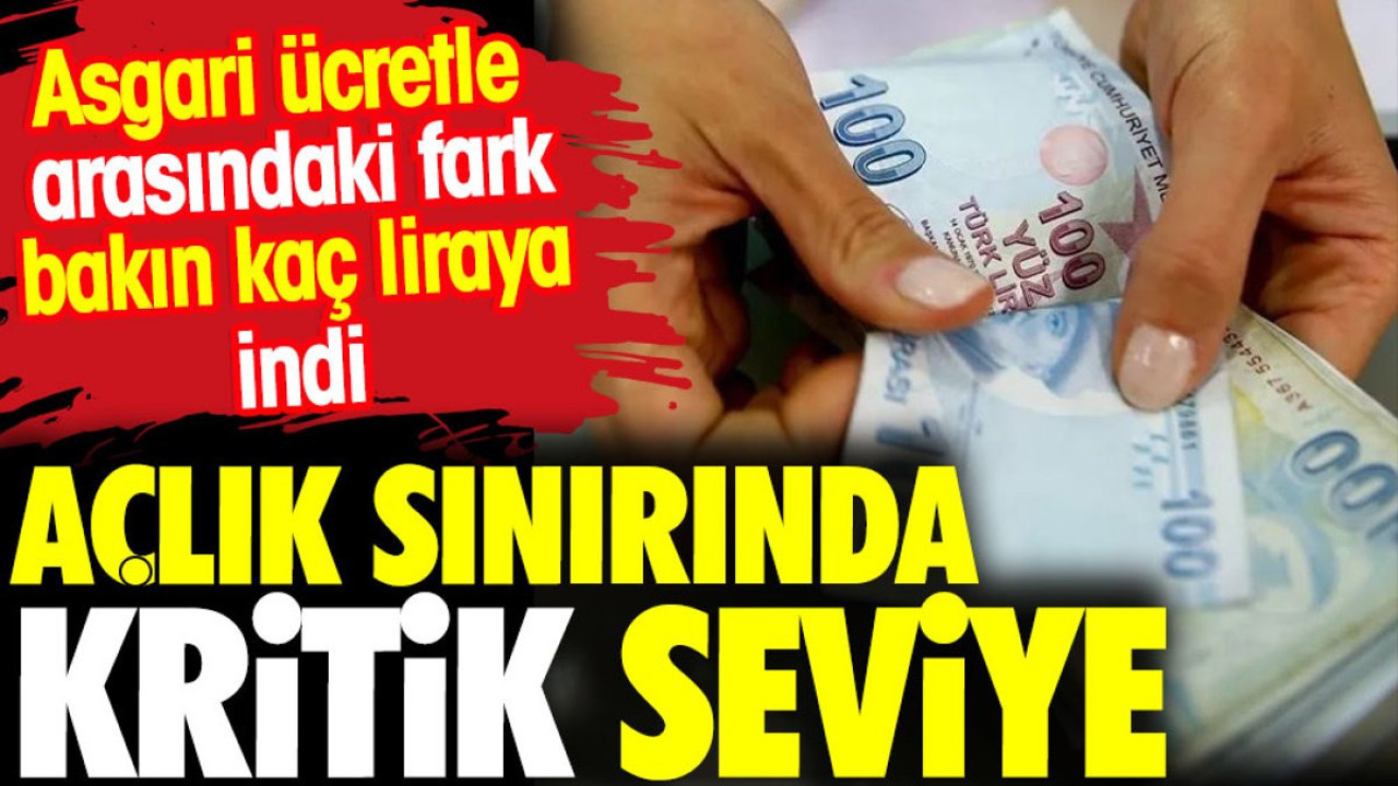 Açlık sınırında kritik seviye. Asgari ücretle arasındaki fark bakın kaç liraya indi