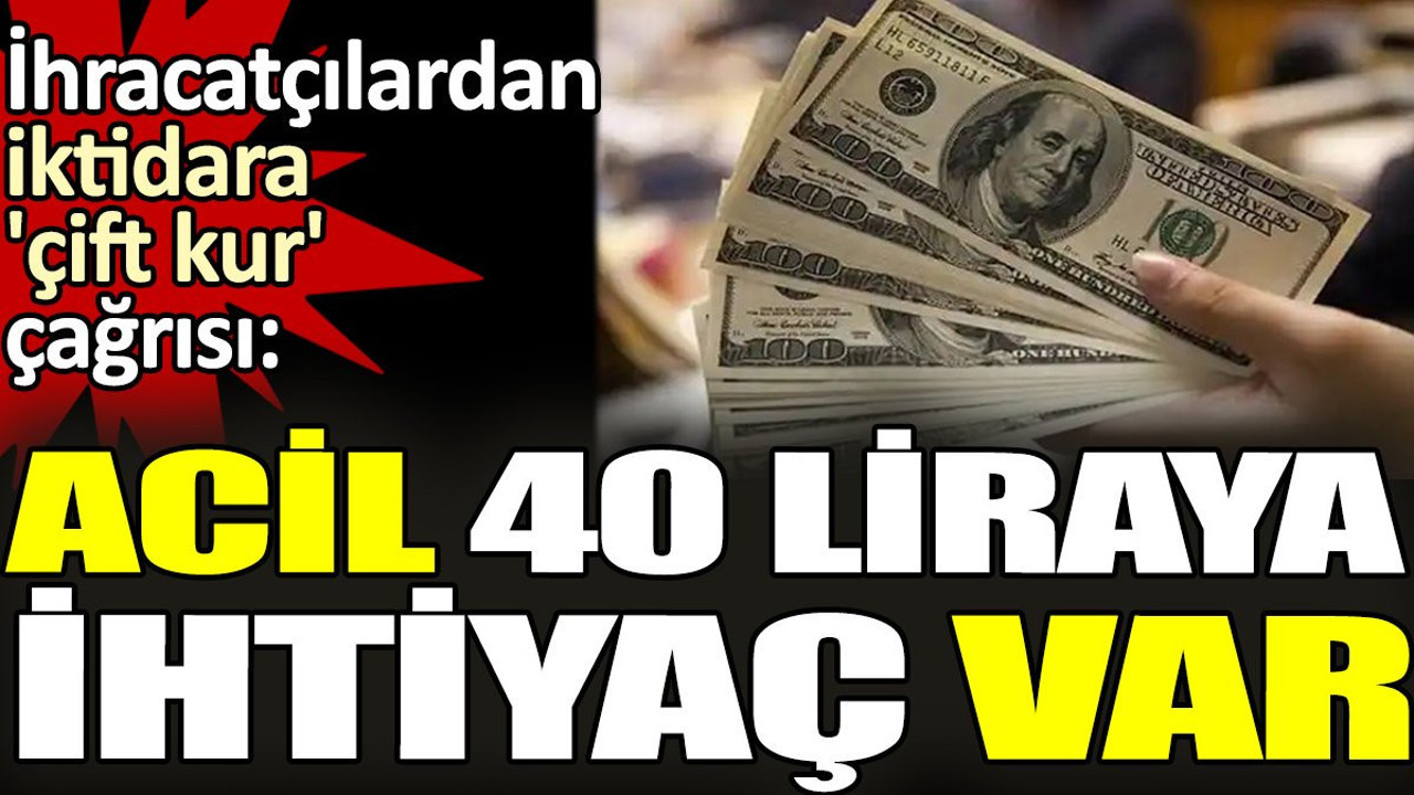 'Acil 40 liraya ihtiyaç var'. İhracatçılardan iktidara 'çift kur' çağrısı