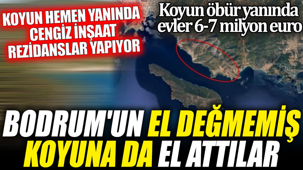 Bodrum'un el değmemiş koyuna da el attılar. Koyun hemen yanında cengiz inşaat rezidanslar yapıyor. Koyun öbür yanında evler 6-7 milyon euro