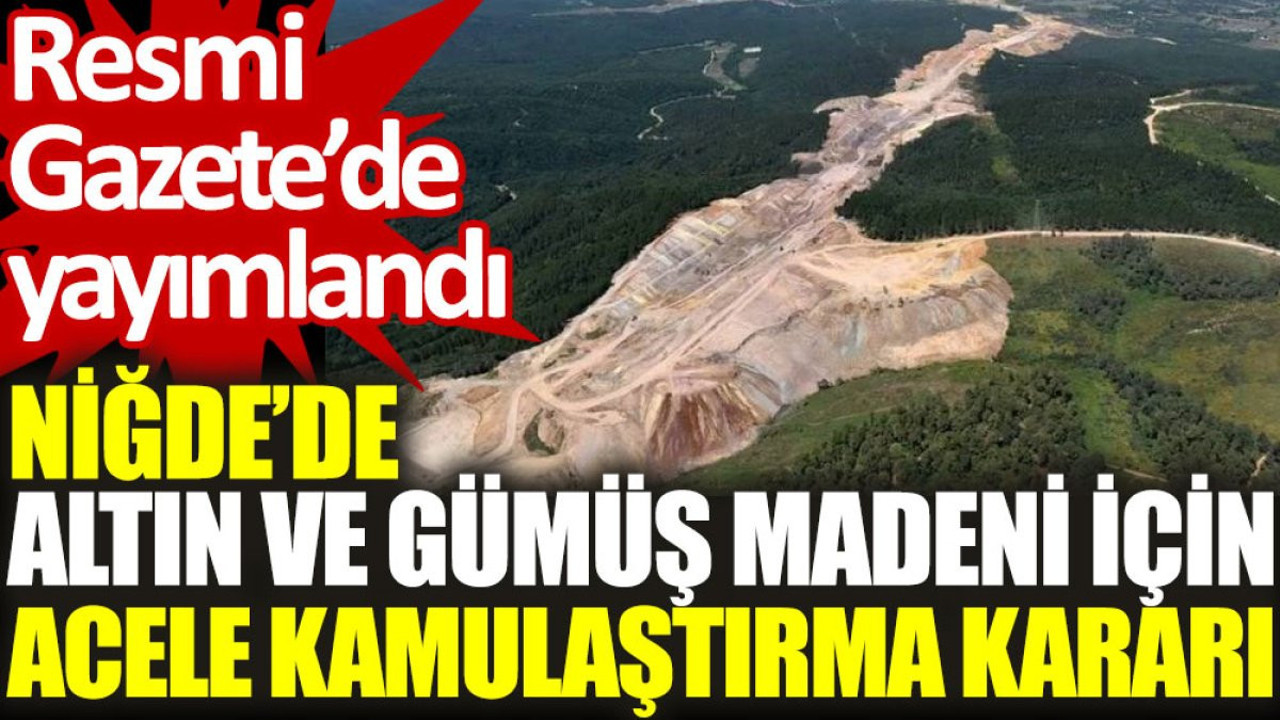 Niğde’de altın ve gümüş madeni için acele kamulaştırma kararı. Resmi Gazete’de yayımlandı