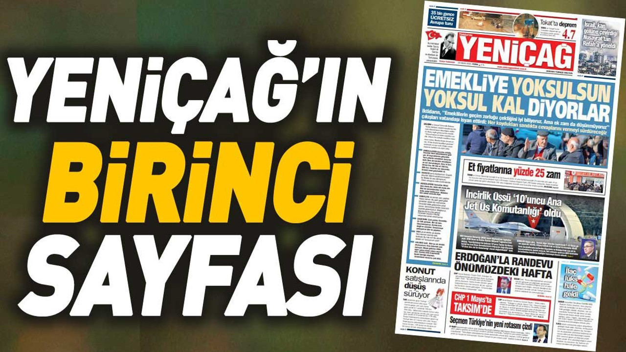 Yeniçağ Gazetesi'nin 1. sayfa