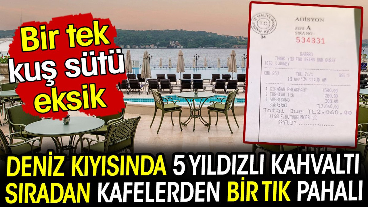 Deniz kıyısında 5 yıldızlı kahvaltı sıradan kafelerden bir tık pahalı! Bir tek kuş sütü eksik