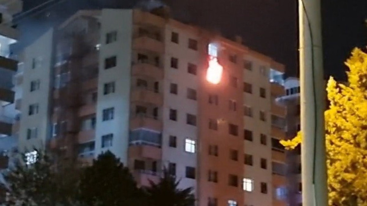 Konya’da bir apartmanın 9'uncu katı alevlere teslim oldu