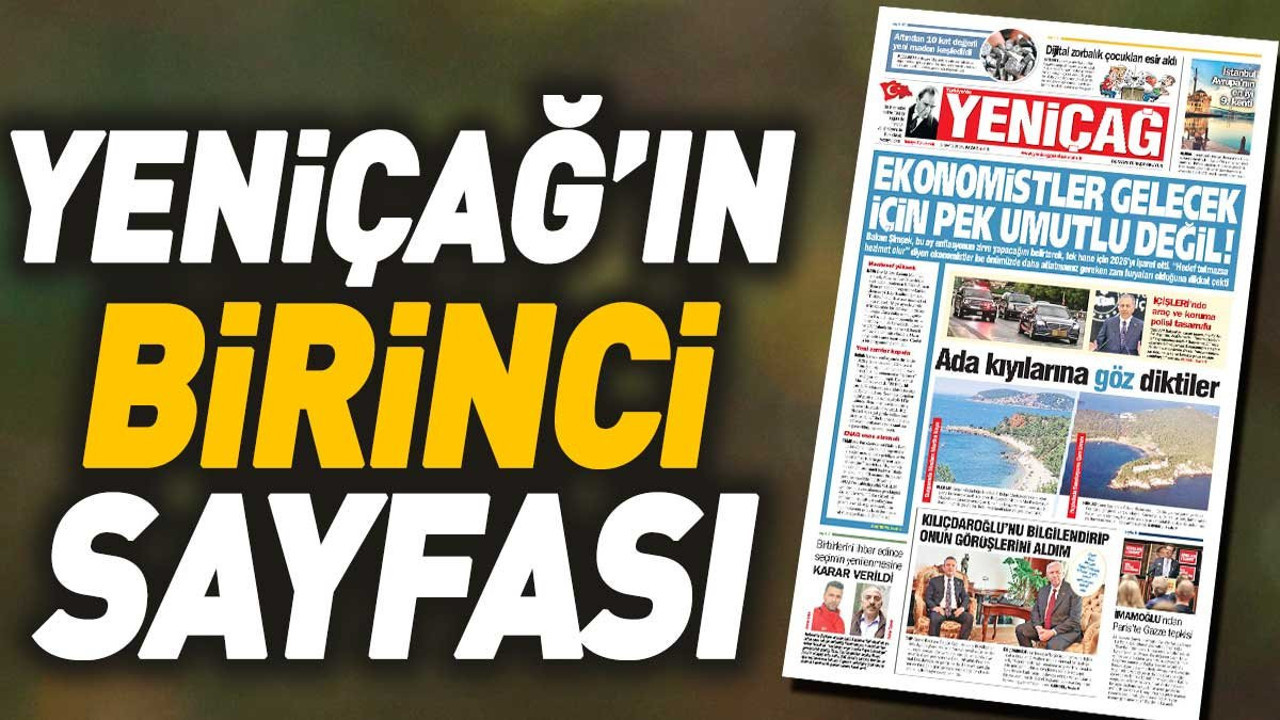 Yeniçağ Gazetesi'nin 1. sayfası (05 Mayıs 2024)