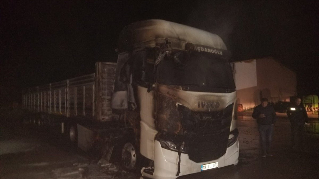 Park halindeki tır alevlere teslim oldu (14 Mayıs 2024)