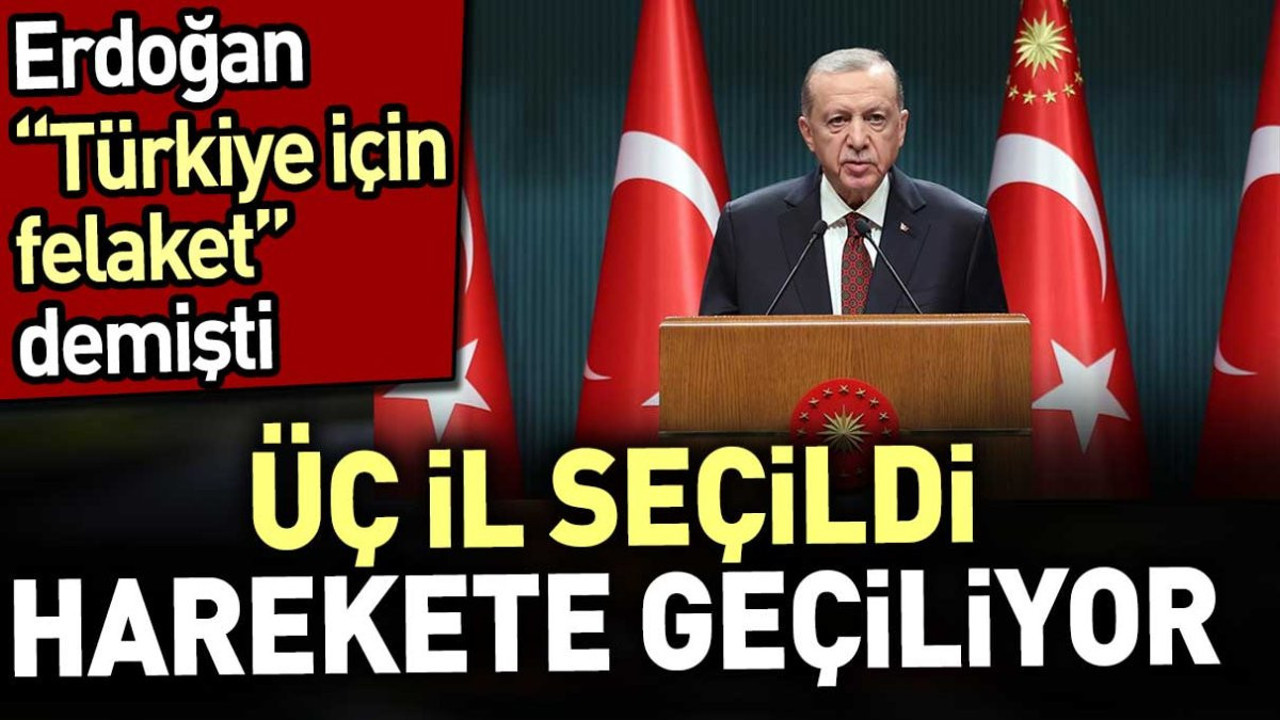 Erdoğan 'Türkiye için felakettir' demişti. Üç ilde harekete geçiliyor
