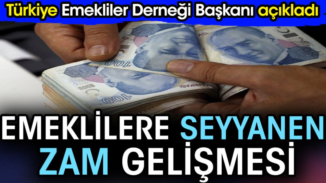 Emeklilere seyyanen zam gelişmesi. Türkiye Emekliler Derneği Başkanı açıkladı