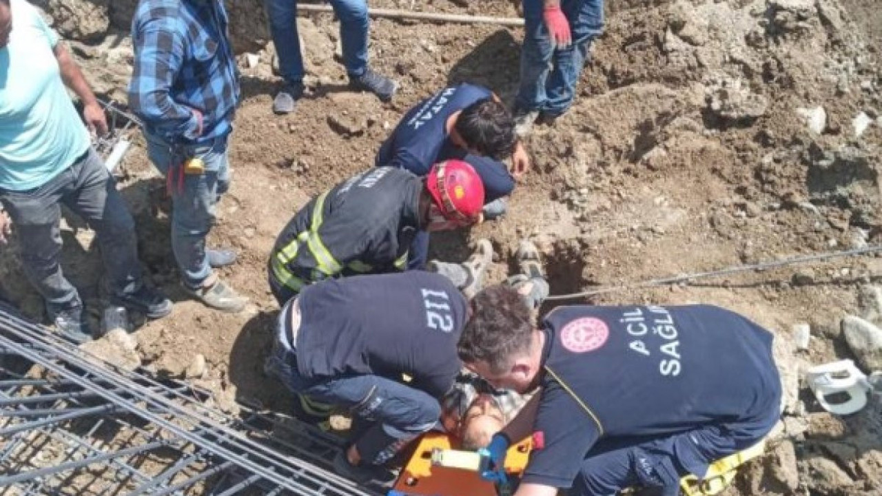 Toprak altında kalan işçi kurtarıldı