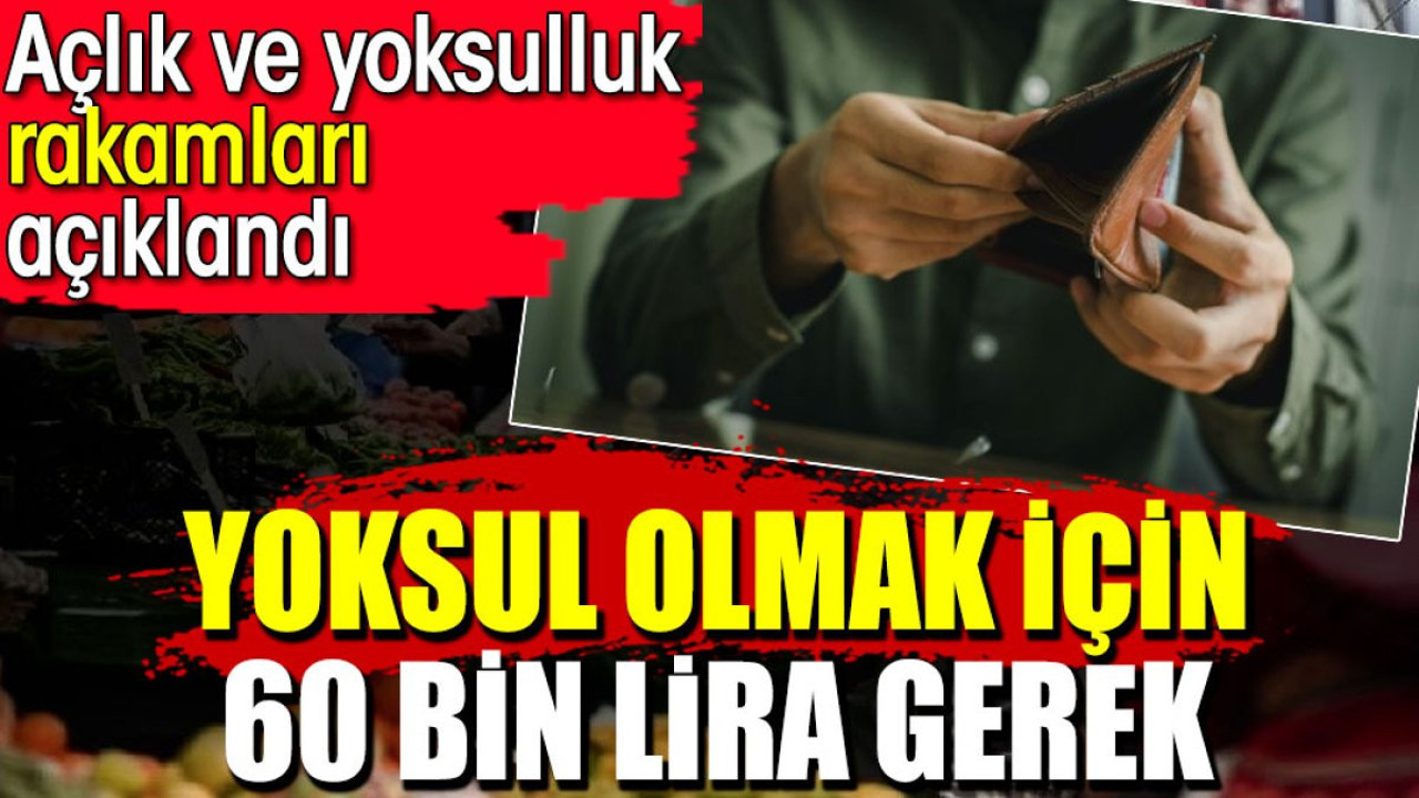 Yoksul olmak için 60 bin lira gerek. Açlık ve yoksulluk rakamları açıklandı