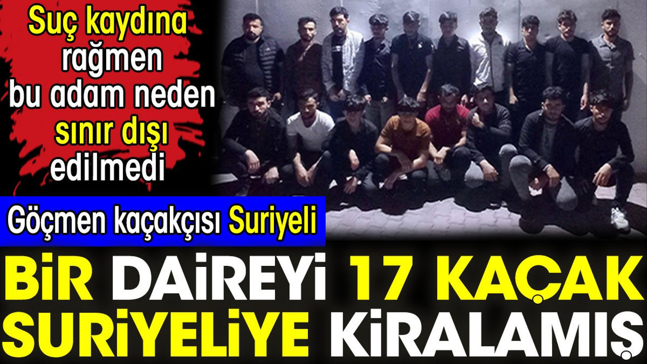 Göçmen kaçakçısı Suriyeli bir daireyi 17 kaçak Suriyeliye kiralamış. Suç kaydına rağmen bu adam neden sınır dışı edilmedi