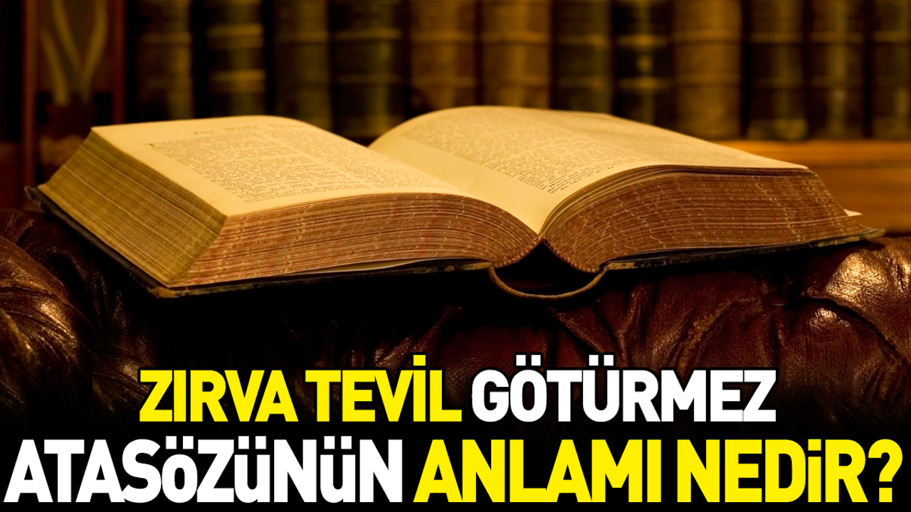 Zırva tevil götürmez atasözünün anlamı nedir?