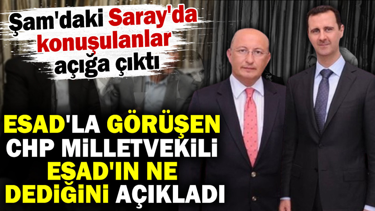 Esad'la görüşen CHP milletvekili Esad'ın ne dediğini açıkladı. Şam'daki Saray'da konuşulanlar açığa çıktı