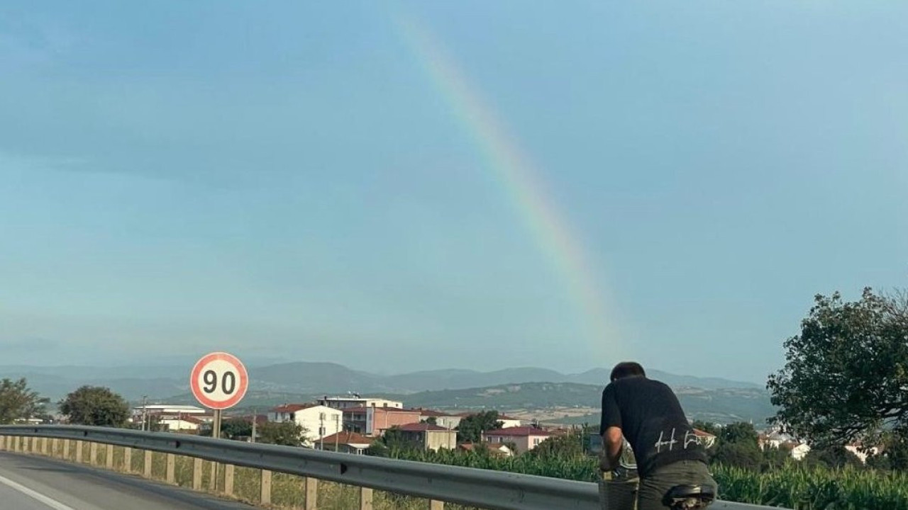 Biga’da gökkuşağı güzelliği