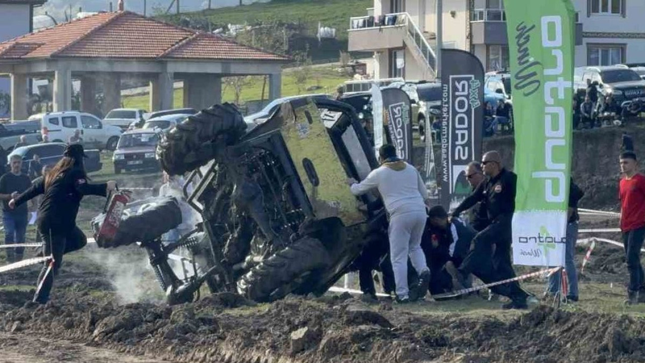 Off-Road yarışında heyecanlandıran kaza