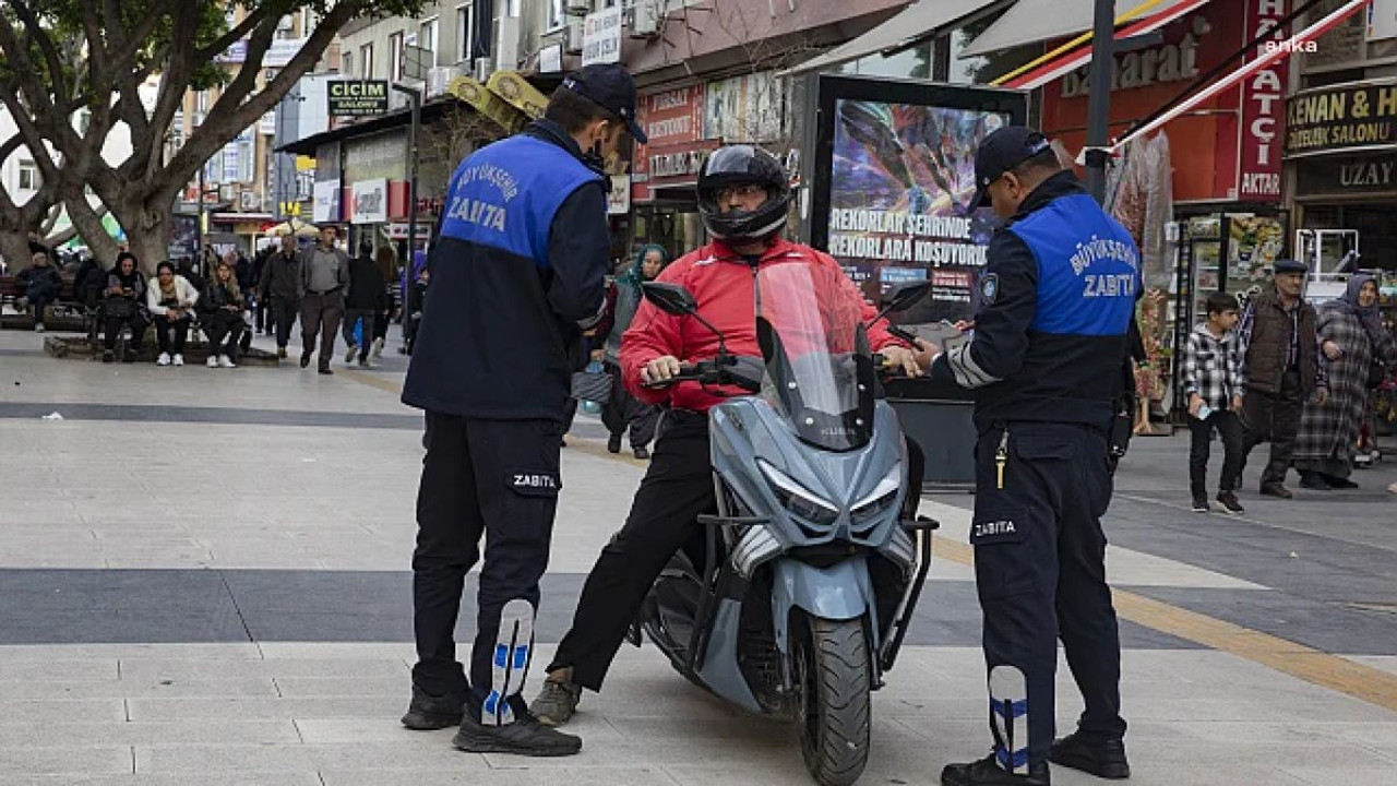 Zabıta ekiplerinden motorlu araçlara denetim