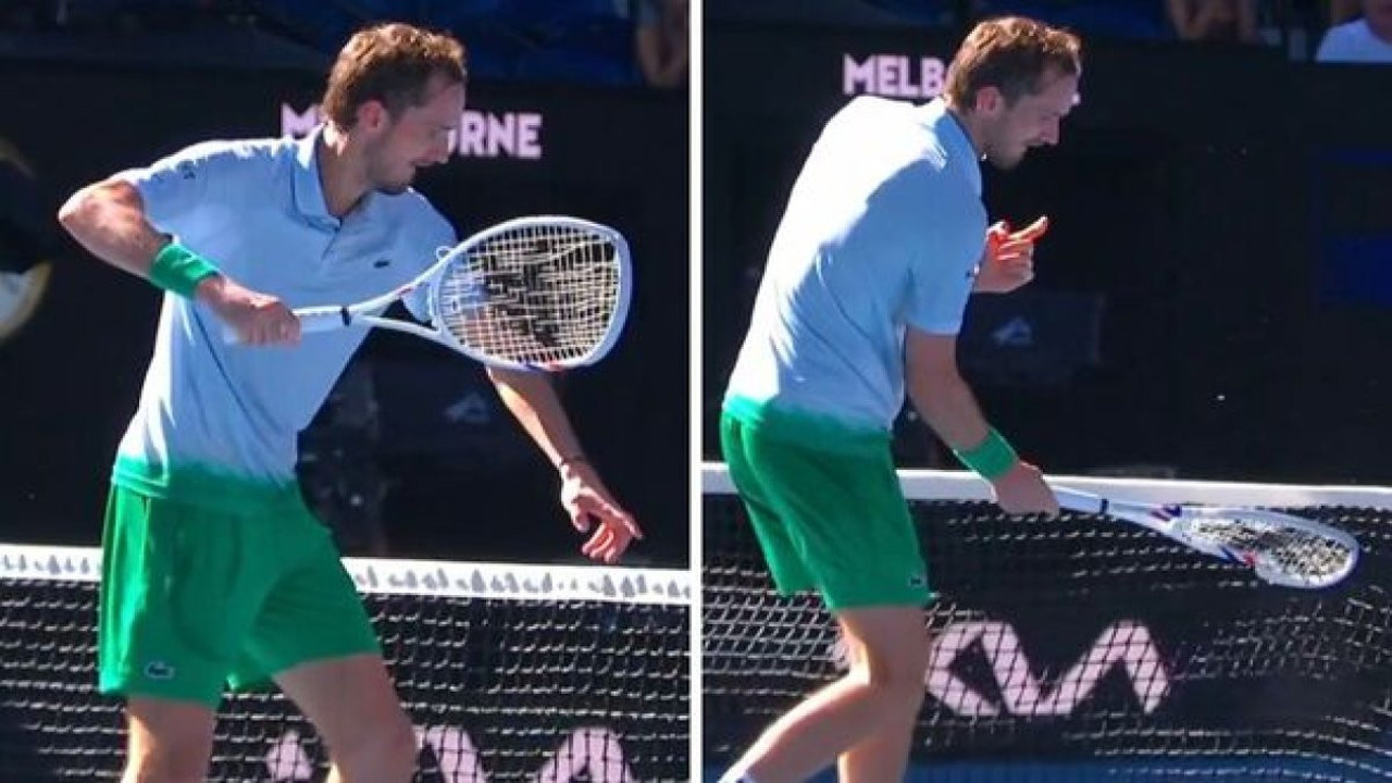 Ünlü tenisçi raketi yamulana kadar fileyi darbetti