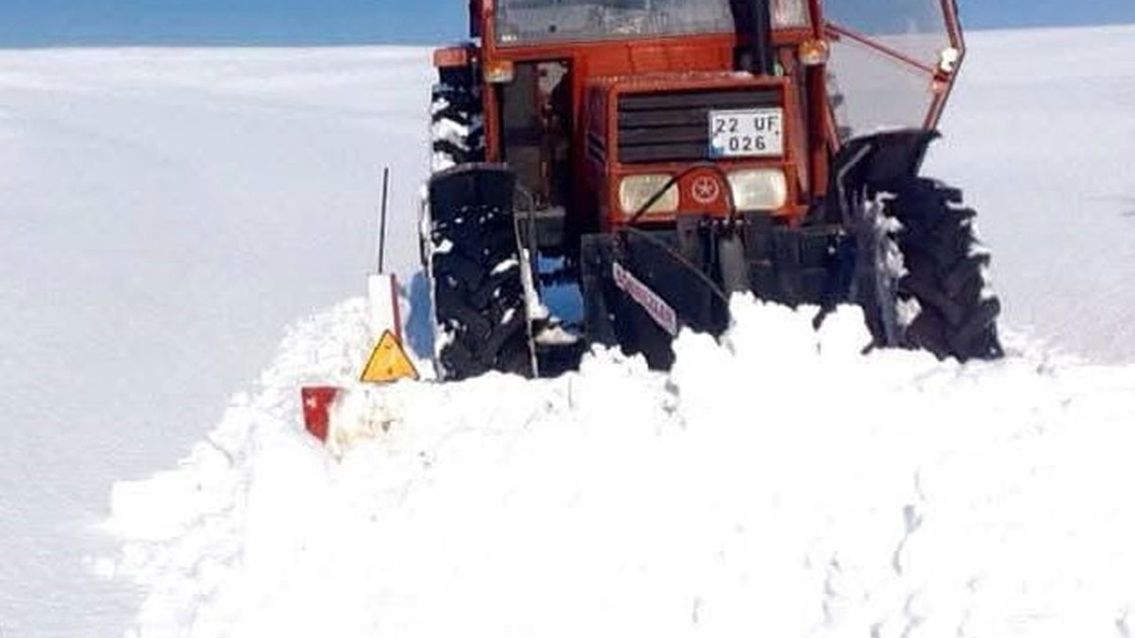 Edirne’nin Meriç ilçesinde kar yağışı etkili oldu.