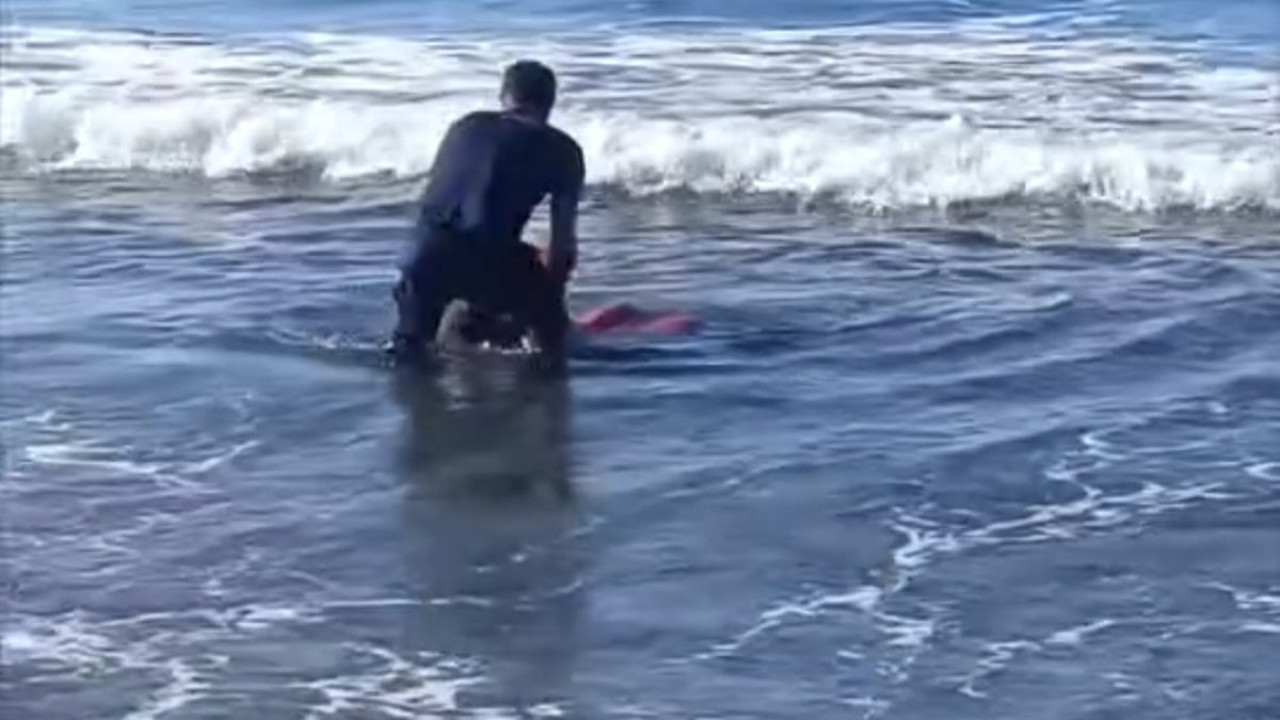 Alkollü kadın kendini denize attı