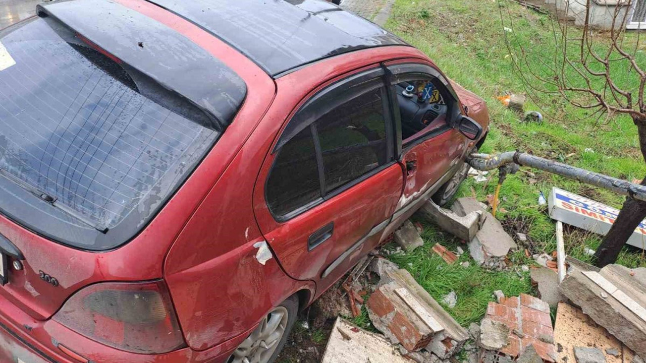 Yoldan çıktı, doğal gaz kutusuna çarptı