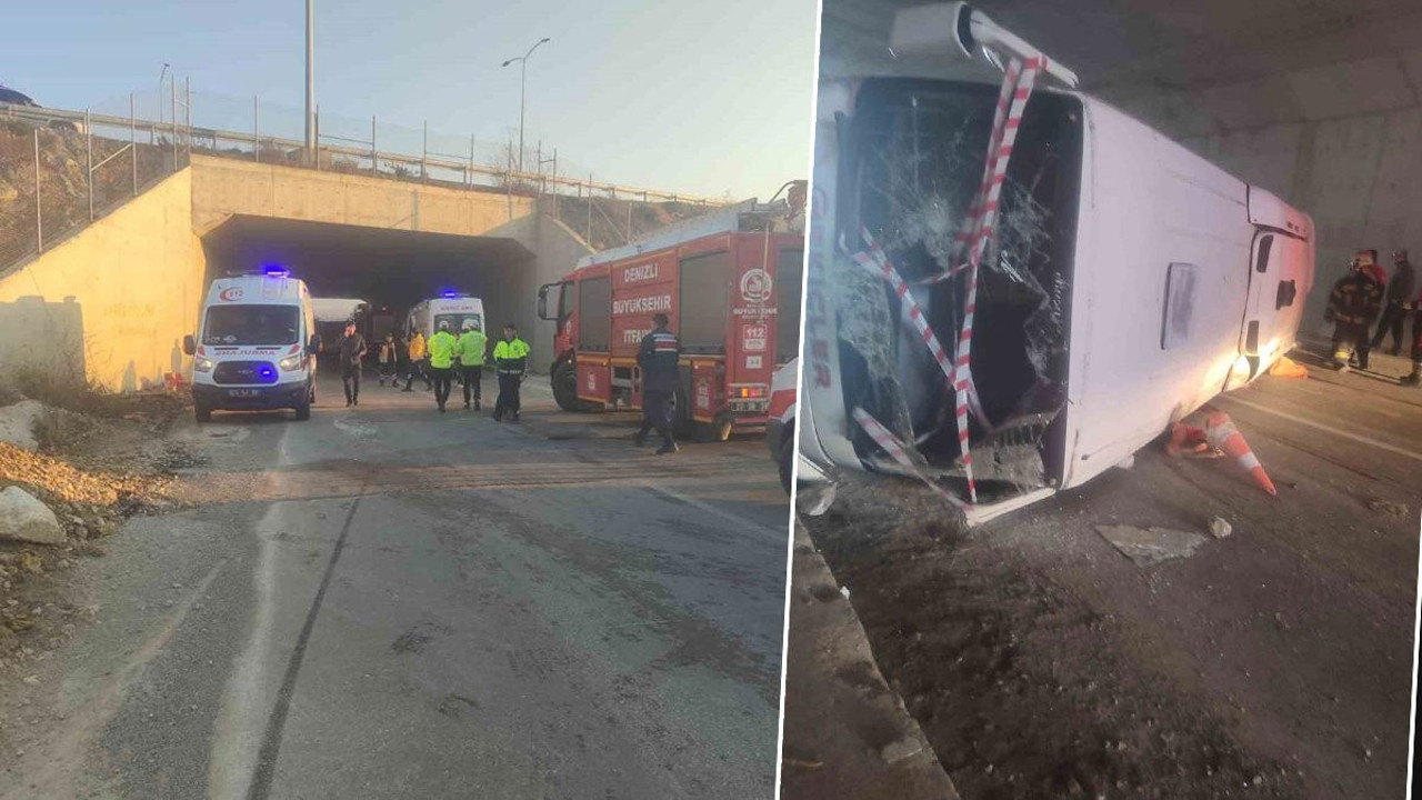 Korkunç kaza can aldı: İşçi servisi alt geçitte devrildi