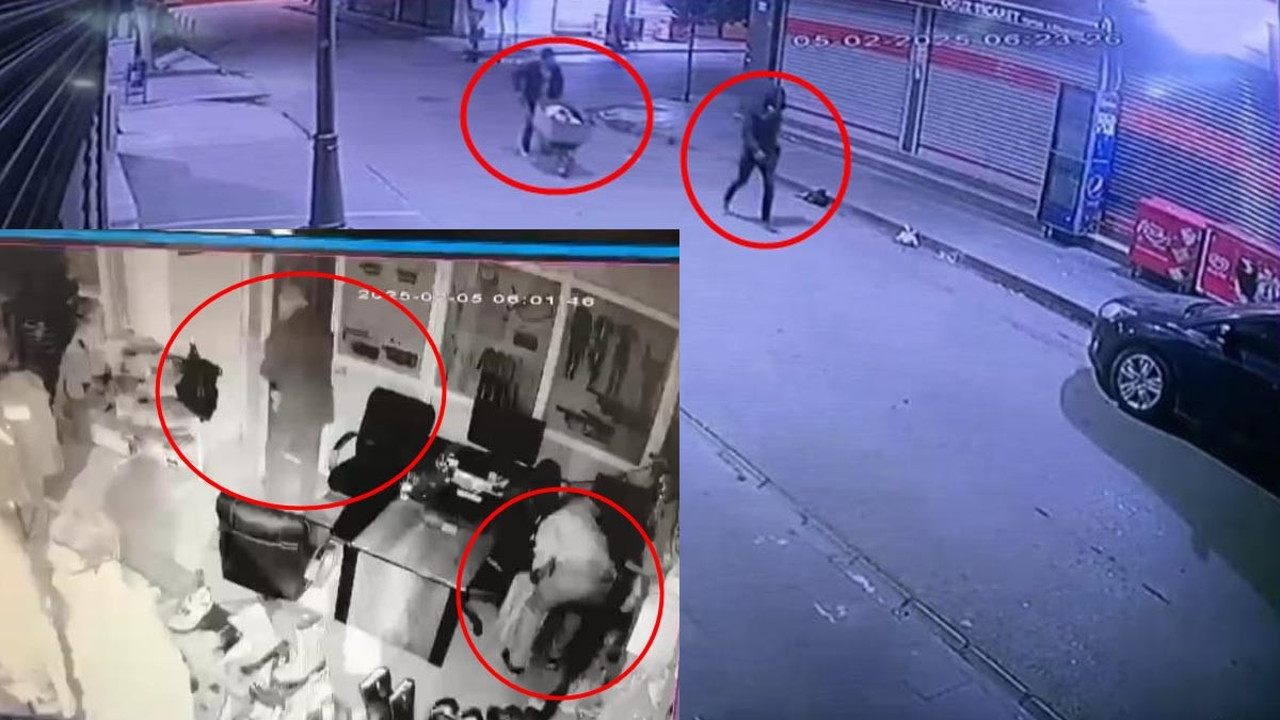 Çaldıkları malzemeleri el arabasıyla götürdüler! 120 bin liralık hırsızlık anbean görüntülendi