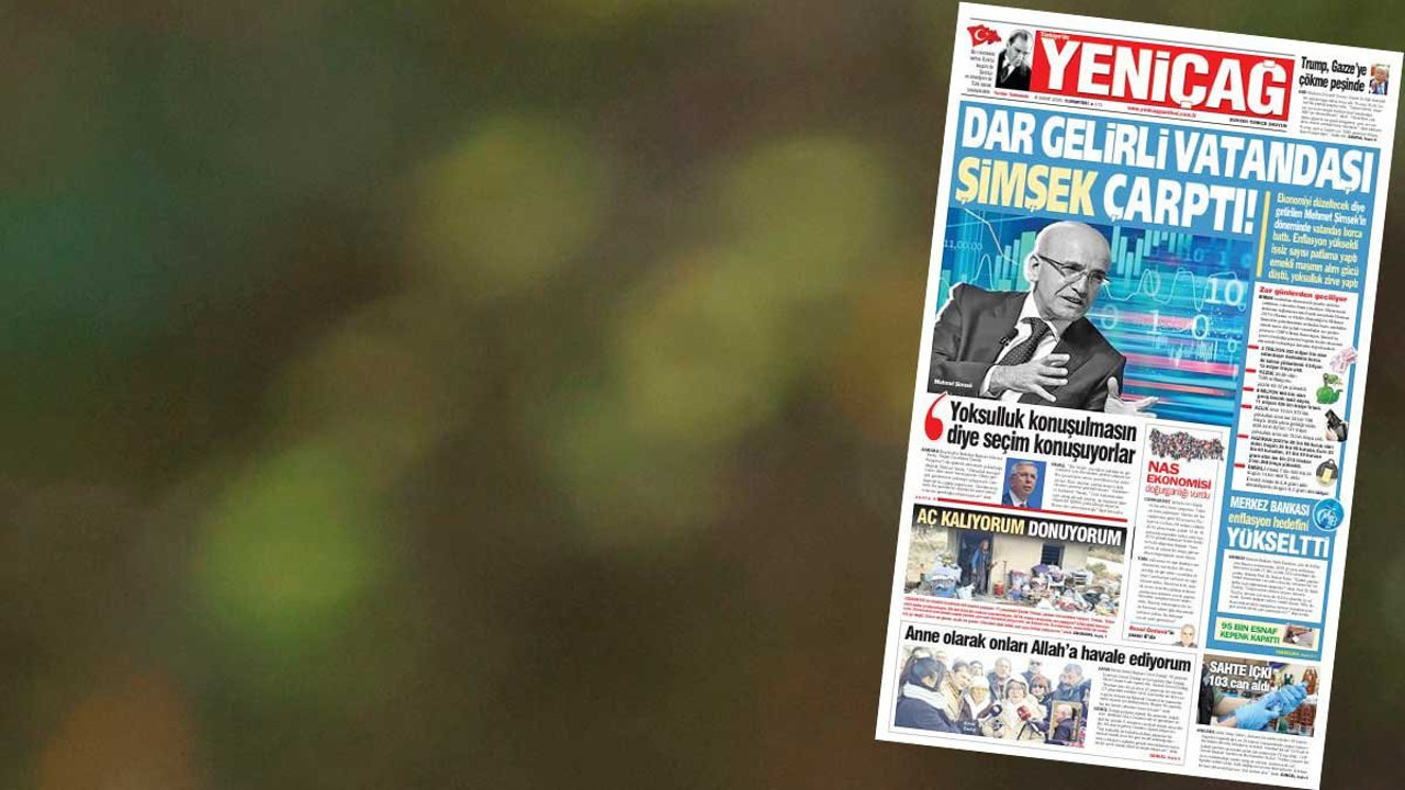 Yeniçağ Gazetesi: Dar gelirli vatandaşı Şimşek çarptı!