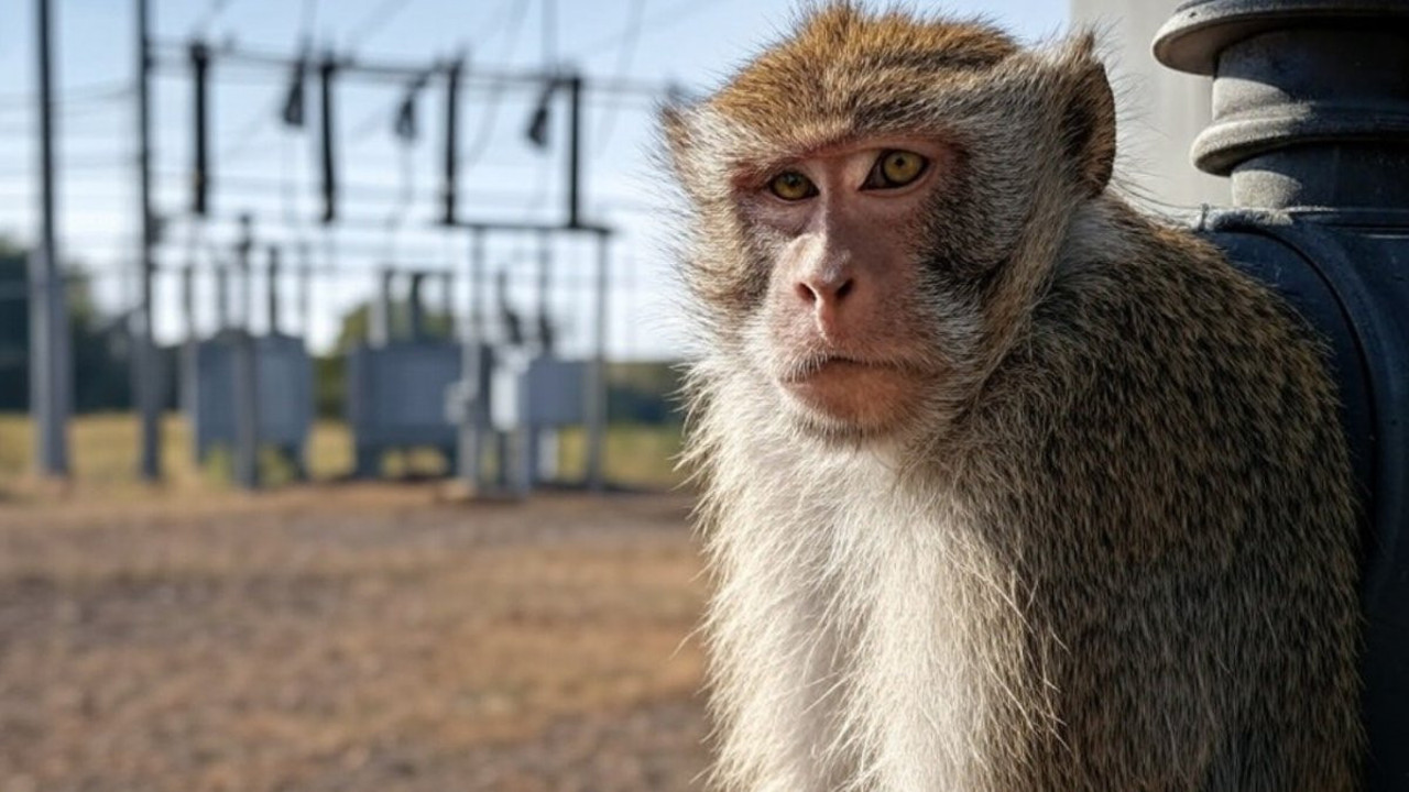 Maymun, bütün ülkede elektrikleri kesti