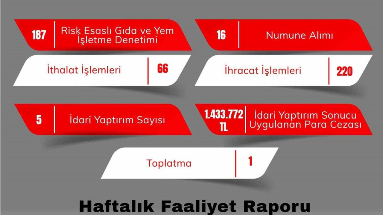 Gıda denetimine ceza yağdı! Tam 1 milyon 433 bin 772 TL