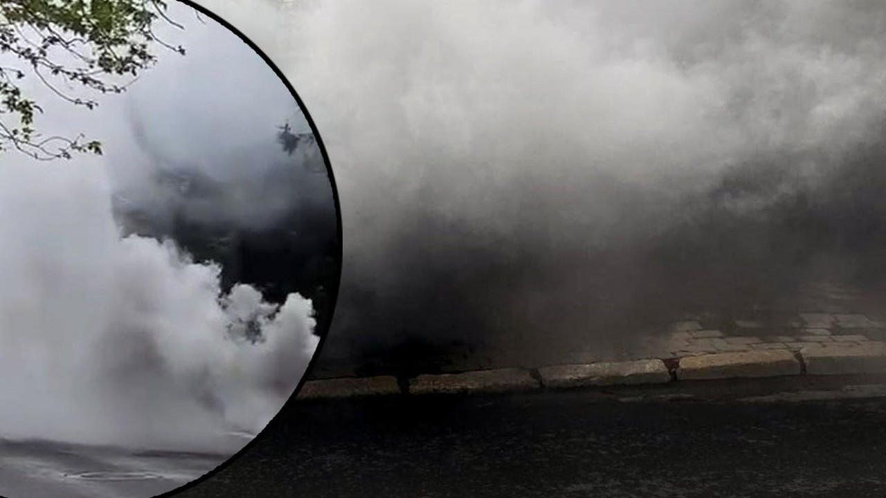 Tedirgin eden görüntü... Yeraltından dumanlar yükseldi