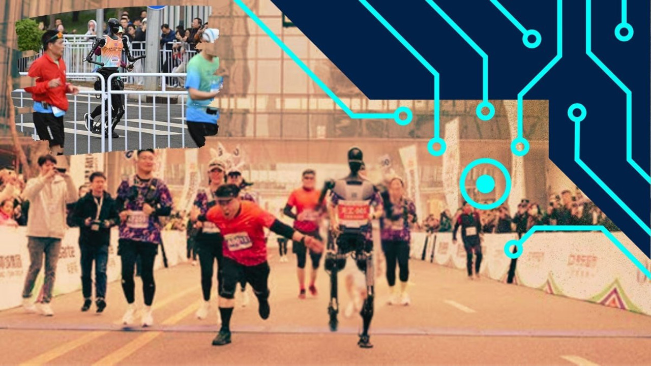 Robotlar ve insanlar aynı maratonda ter döktü