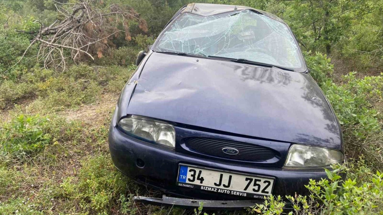 Otomobil şarampole uçtu! 4 yaralı