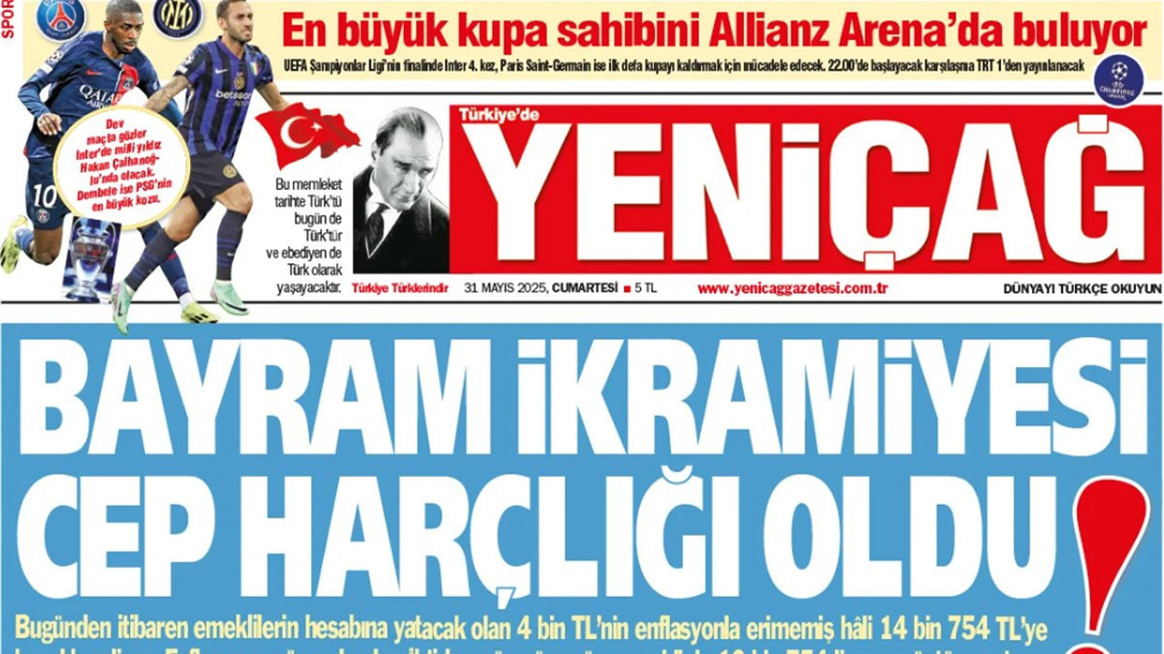 Yeniçağ Gazetesi: Bayram ikramiyesi cep harçlığı oldu!