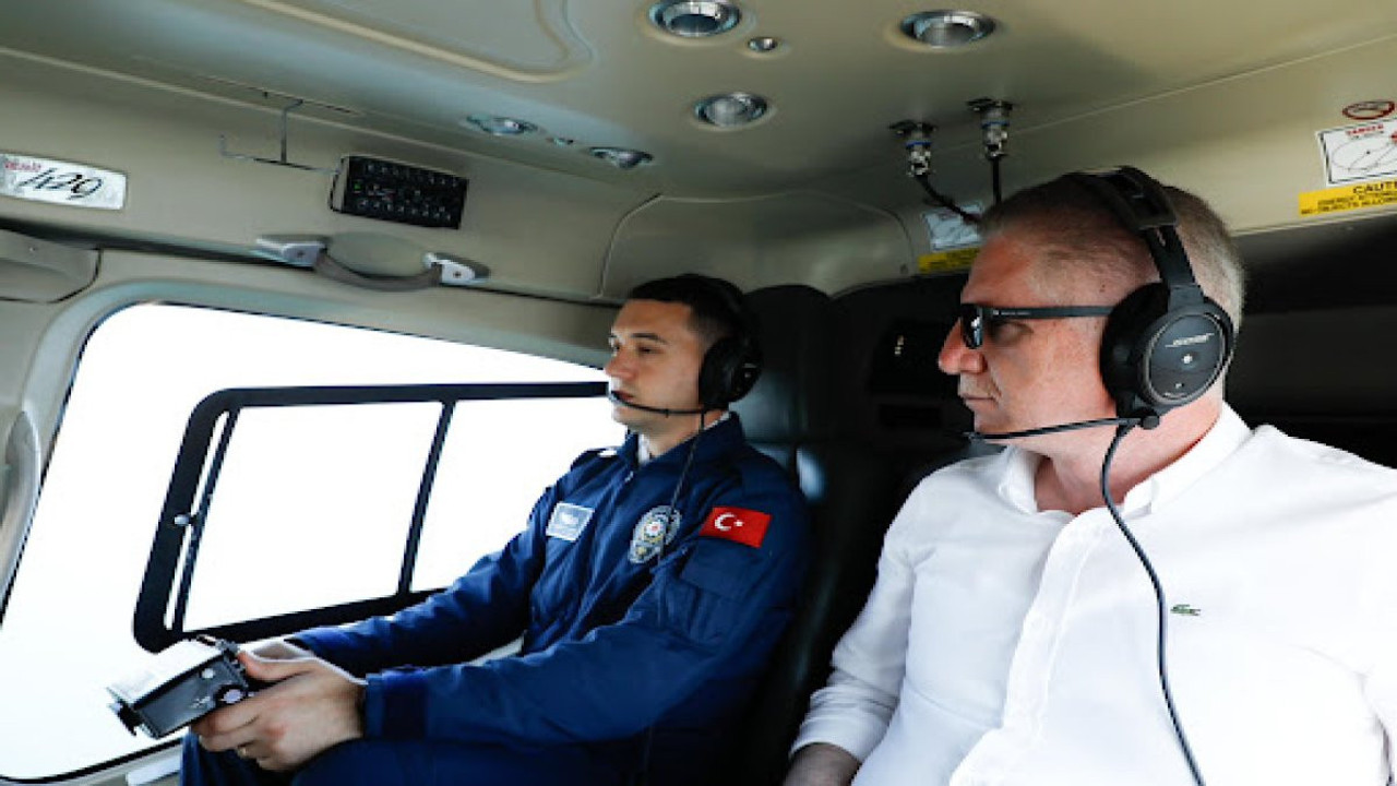 İstanbul Valisi Gül, kentte helikopterle denetlemede bulundu