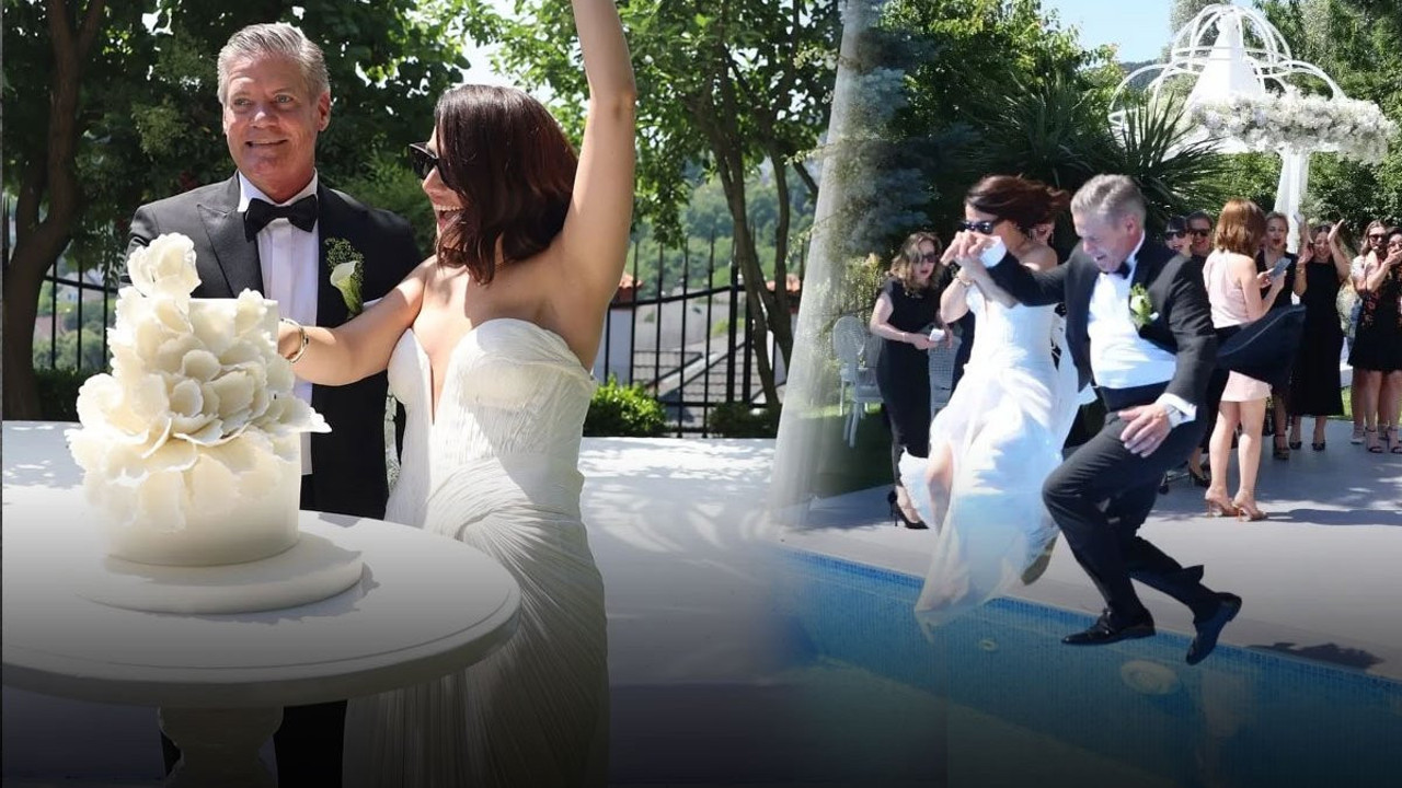 Ünlü modacı ikinci kez gelin oldu! Nikahtan sonra havuza atladı