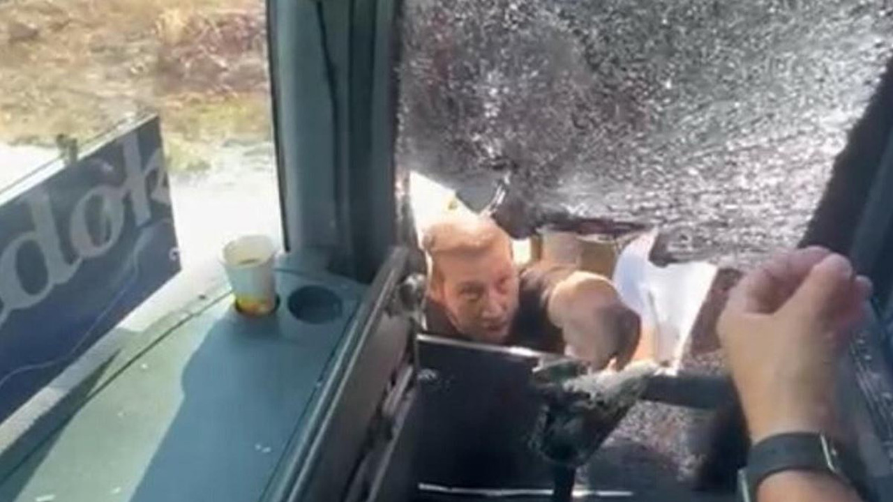 Otobüs şoförüne taşlı saldırı! Didim’de dehşet anları