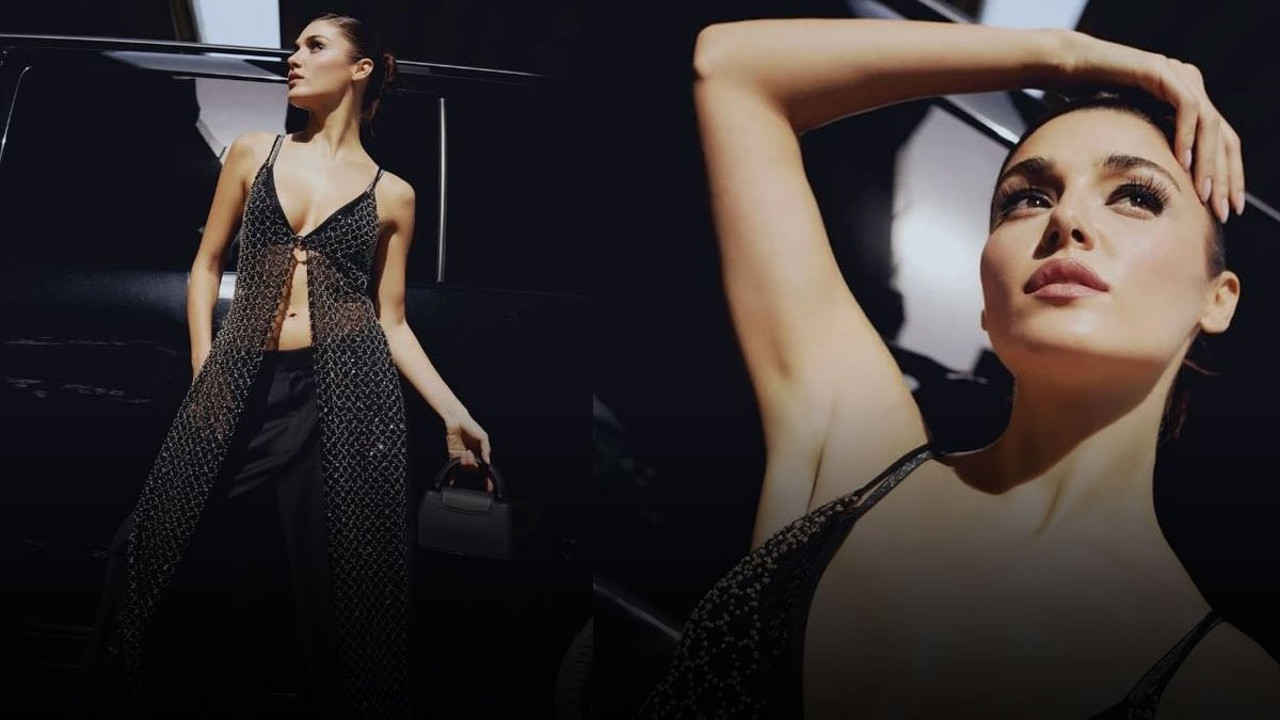 Hande Erçel derin göğüs dekolteli tarzıyla nefes kesti! Beğeni butonu çöktü