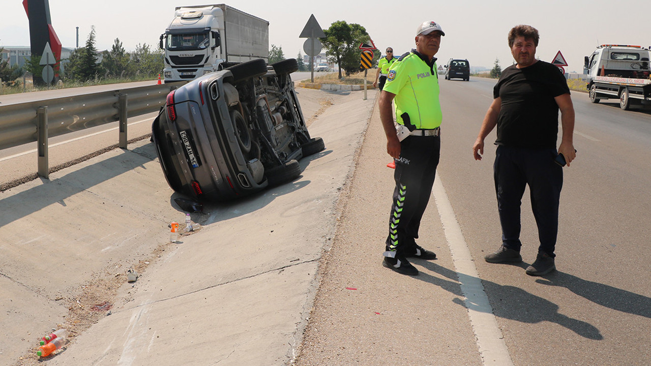 Afyonkarahisar’da ölümcül kaza: Cip kanalda yan yattı