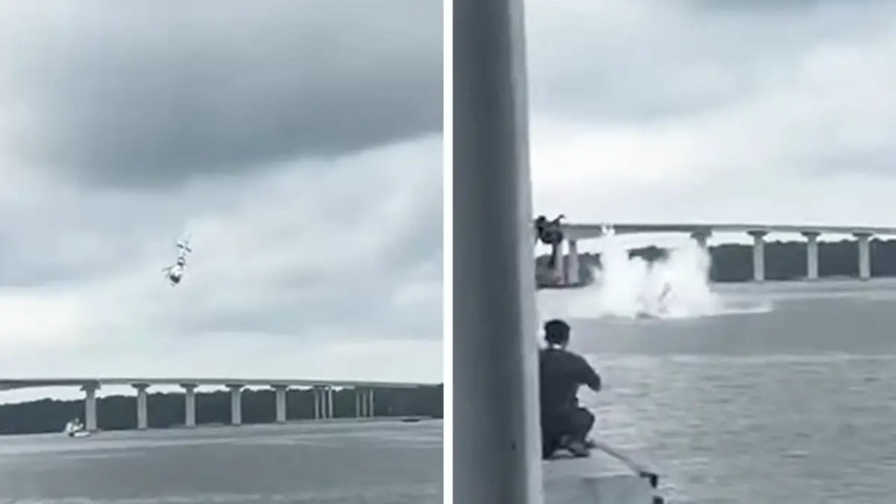 Tatbikatta facia: Polis helikopteri denize çakıldı