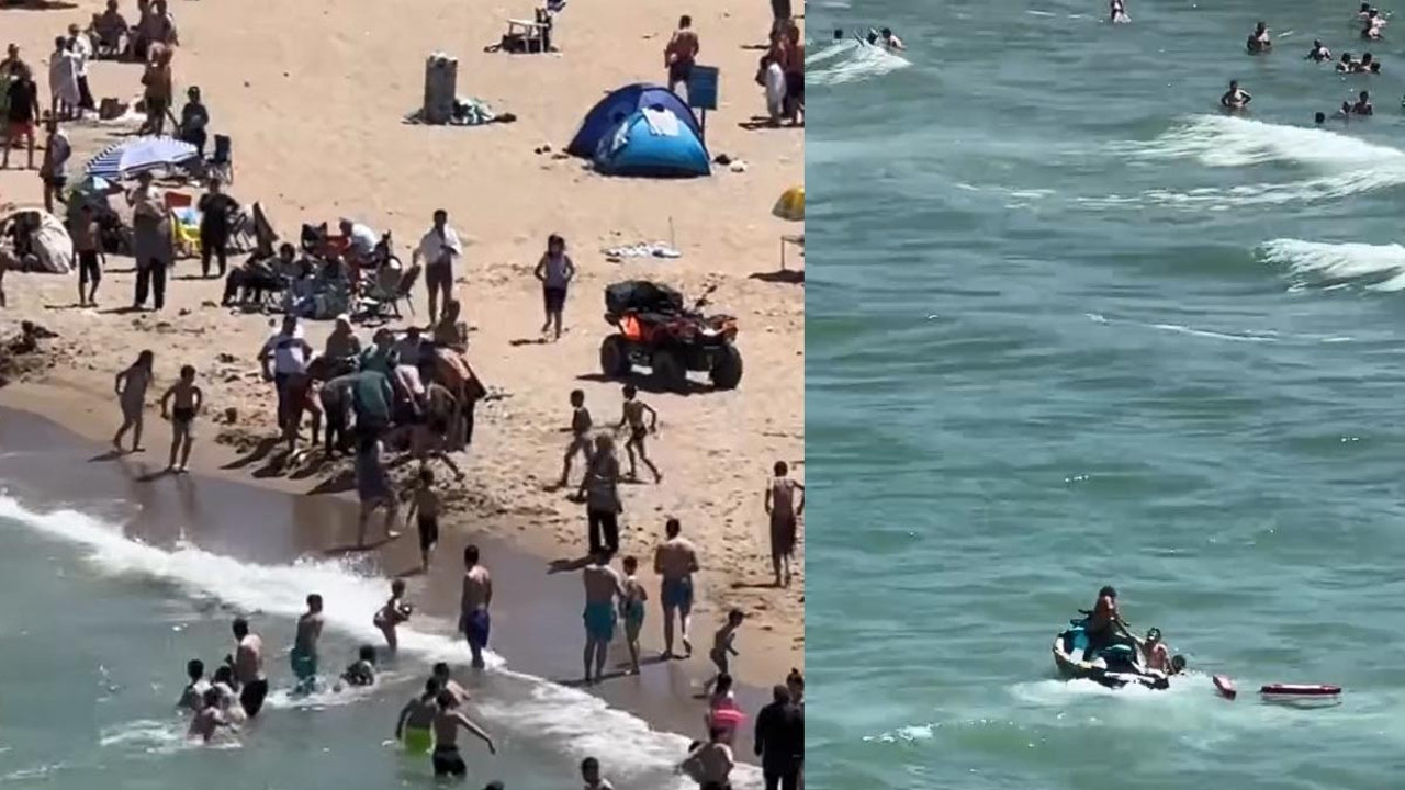 Sarıyer’deki plajda korku dolu anlar!