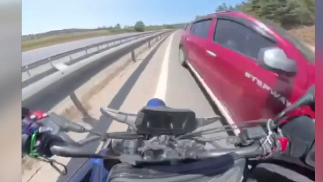 Ters şeritten gelen otomobil nefesleri kesti