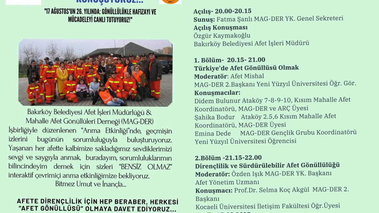 Marmara Depremi'nin 26.yıl dönümü: Afet gönüllülüğü konuşulacak